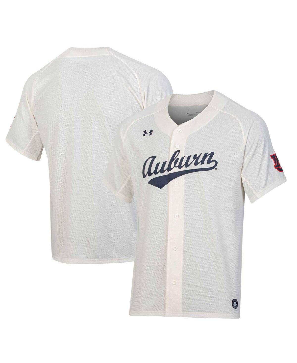 Mens Under Armour Cream Auburn Tigers Replica Baseball Jersey Product Image