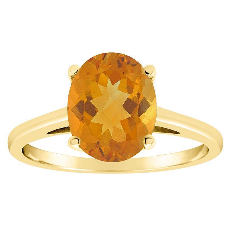 Alyson Layne 14k Gold Oval Citrine Solitaire Ring, Womens Product Image