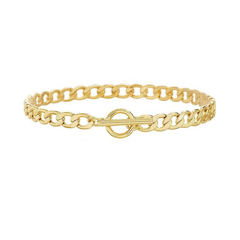 Paige Harper 14k Gold Over Recycled Brass Curb Chain Toggle Bracelet, Womens Gold Tone Product Image