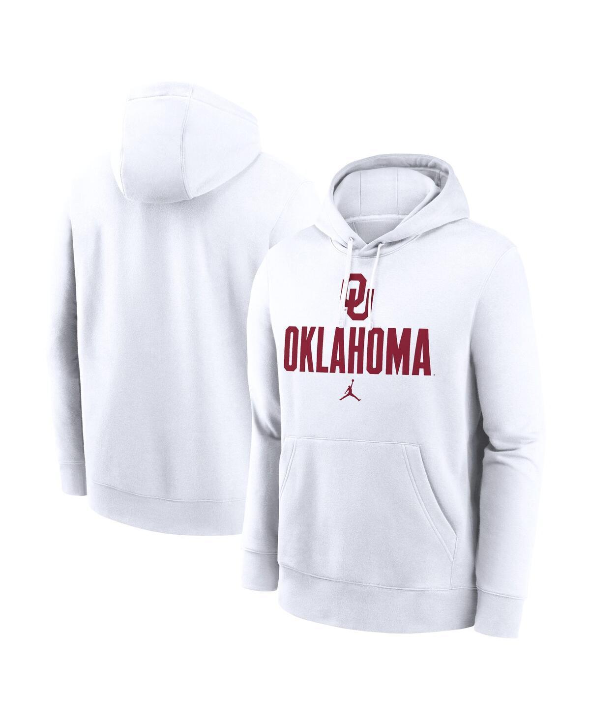 Jordan Mens White Oklahoma Sooners Primetime Club Fleece Pullover Hoodie Product Image