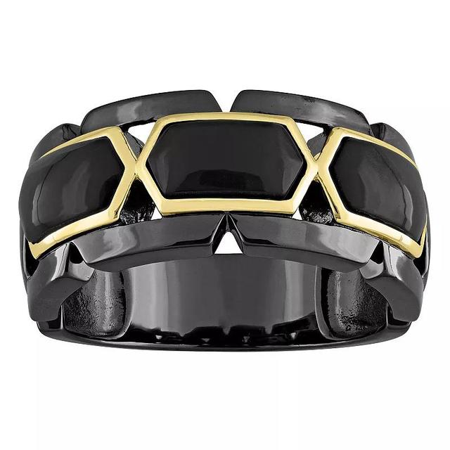 Stella Grace Mens 18k Gold Over Silver Black Onyx Ring 18k Gold Plated Product Image