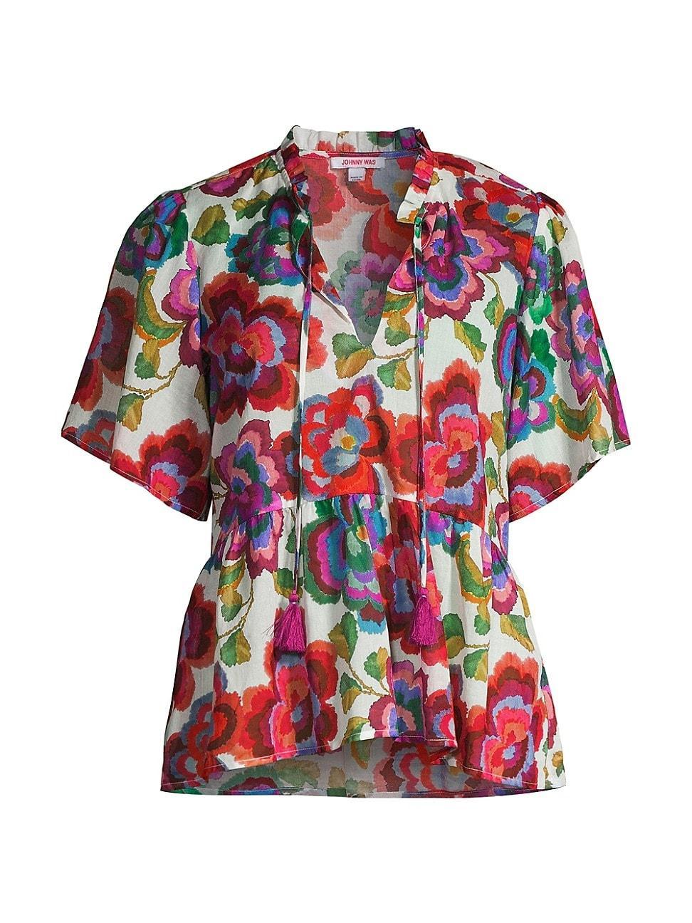 Womens Calanthe Floral Cotton Blouse product image