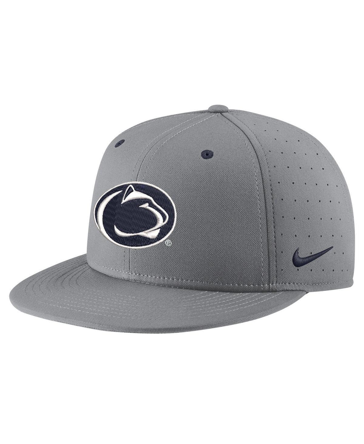 Mens Nike Gray Penn State Nittany Lions USA Side Patch True AeroBill Performance Fitted Hat Product Image