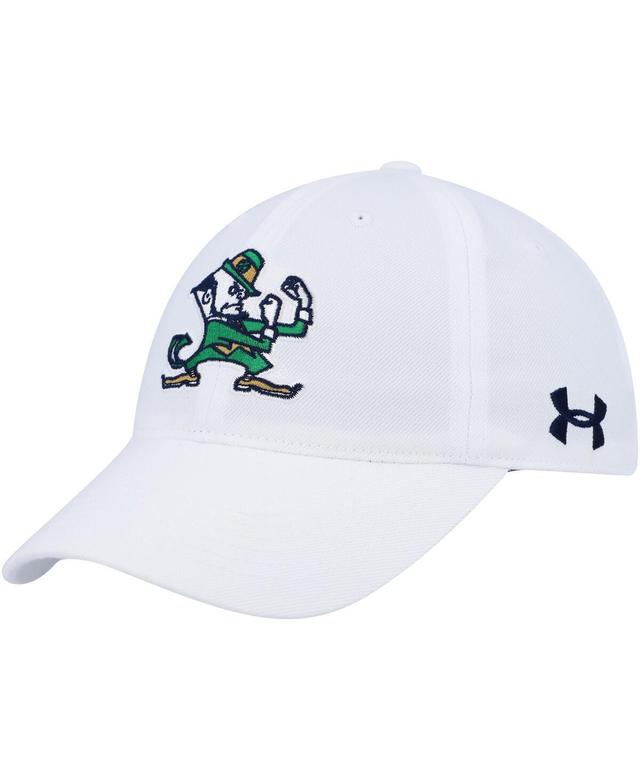 Mens Under Armour White Notre Dame Fighting Irish Classic Adjustable Hat Product Image