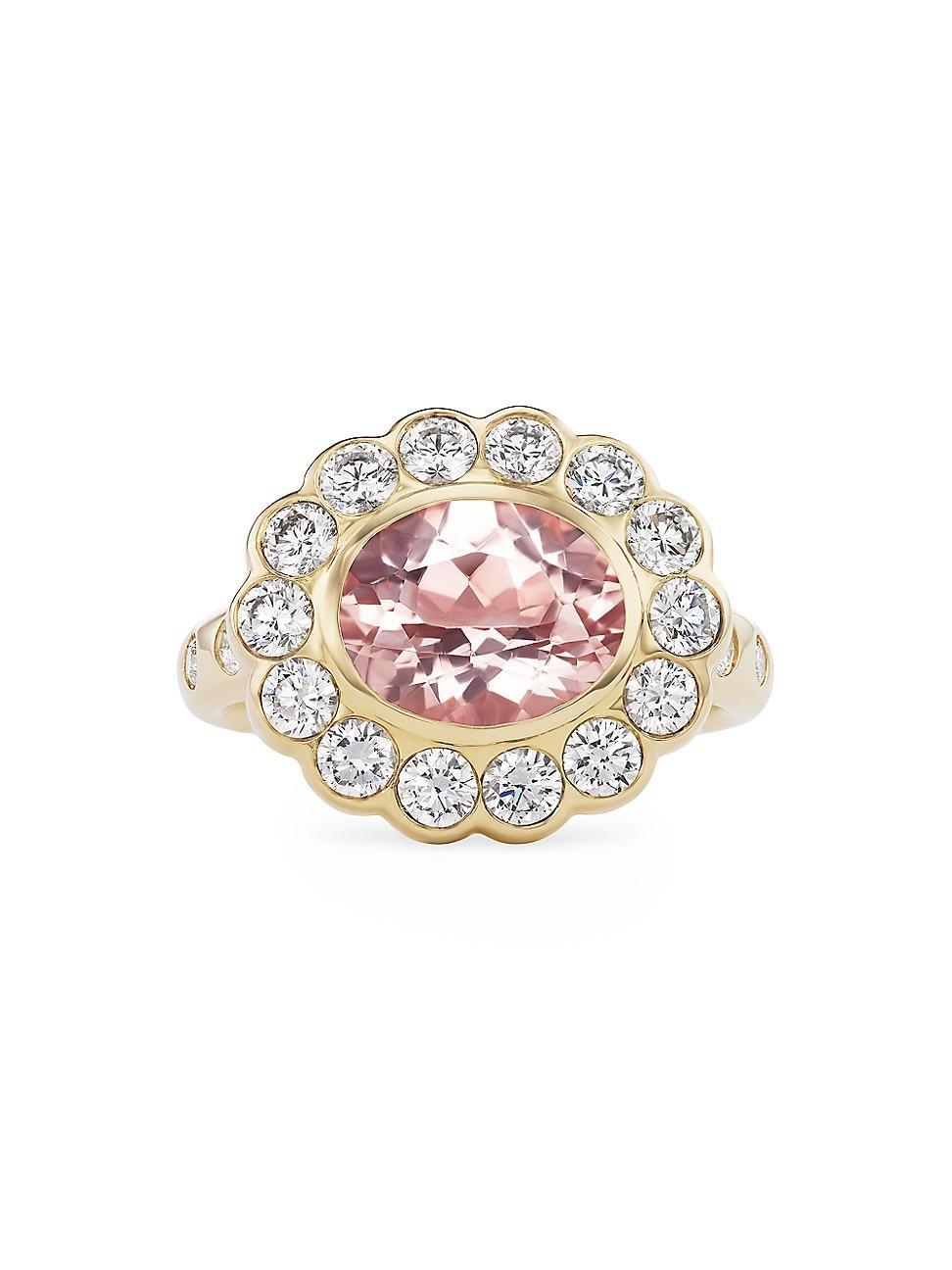 Womens Minerva Alexandra 14K Gold, Diamond & Morganite Ring Product Image