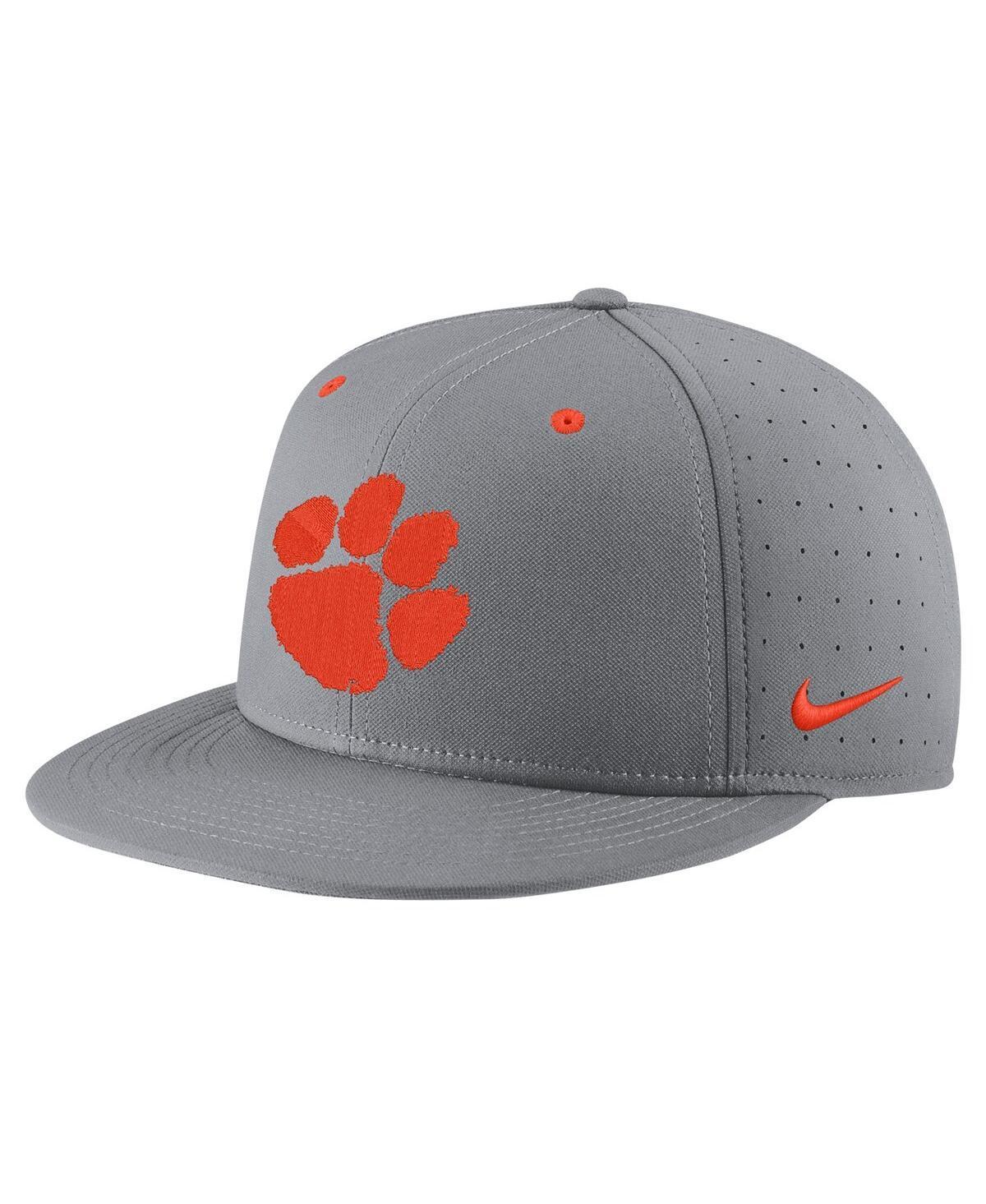 Mens Nike Gray Ole Miss Rebels USA Side Patch True AeroBill Performance Fitted Hat Product Image