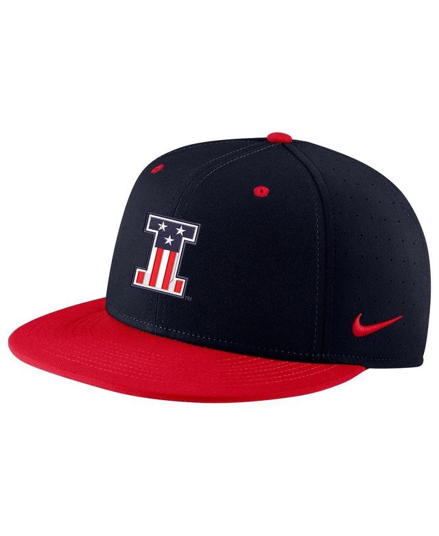 Mens Nike Black Illinois Fighting Illini Aero True Baseball Performance Fitted Hat Product Image