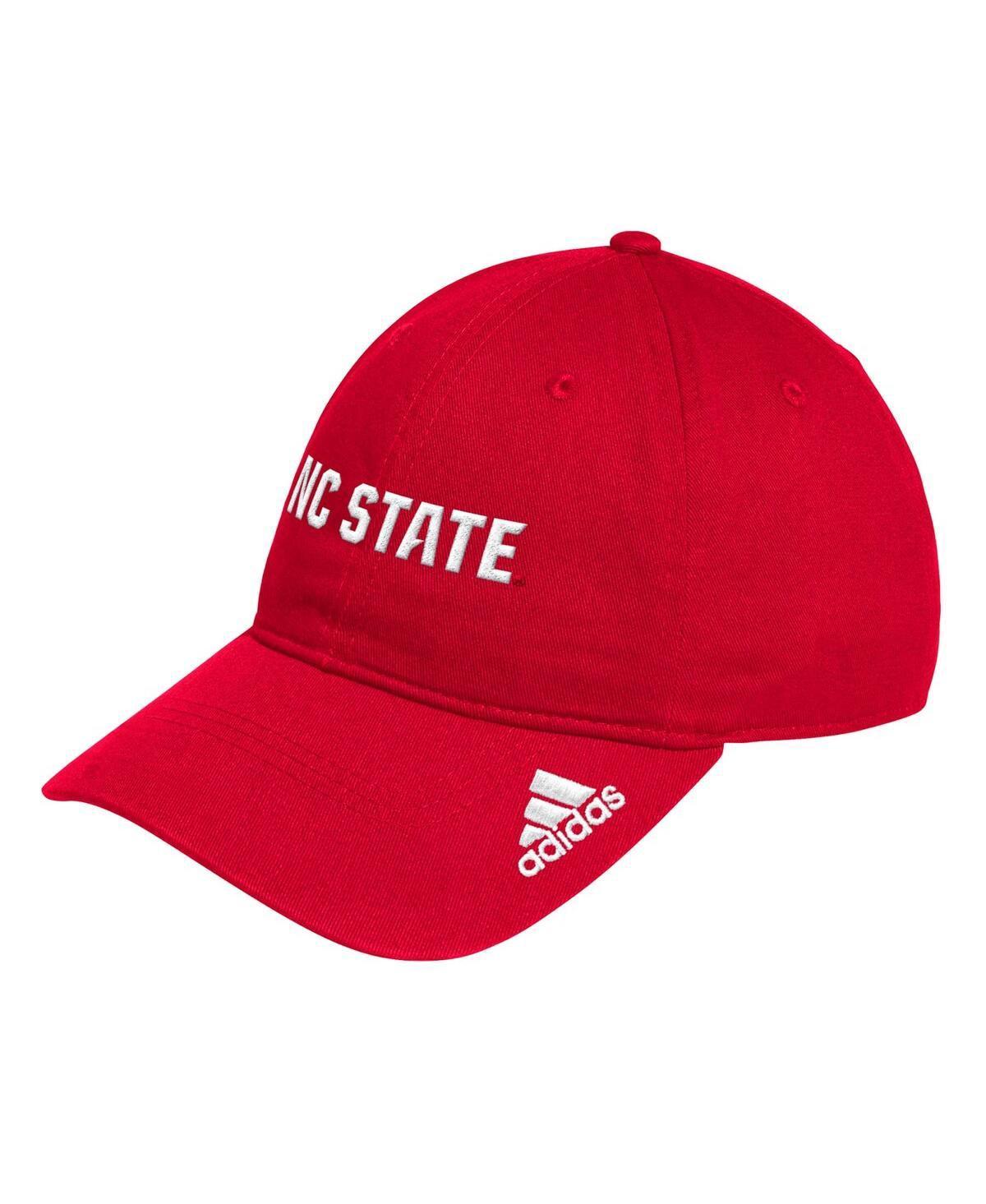 Adidas Mens Red Nc State Wolfpack Locker Room Wordmark Slouch Adjustable Hat Product Image