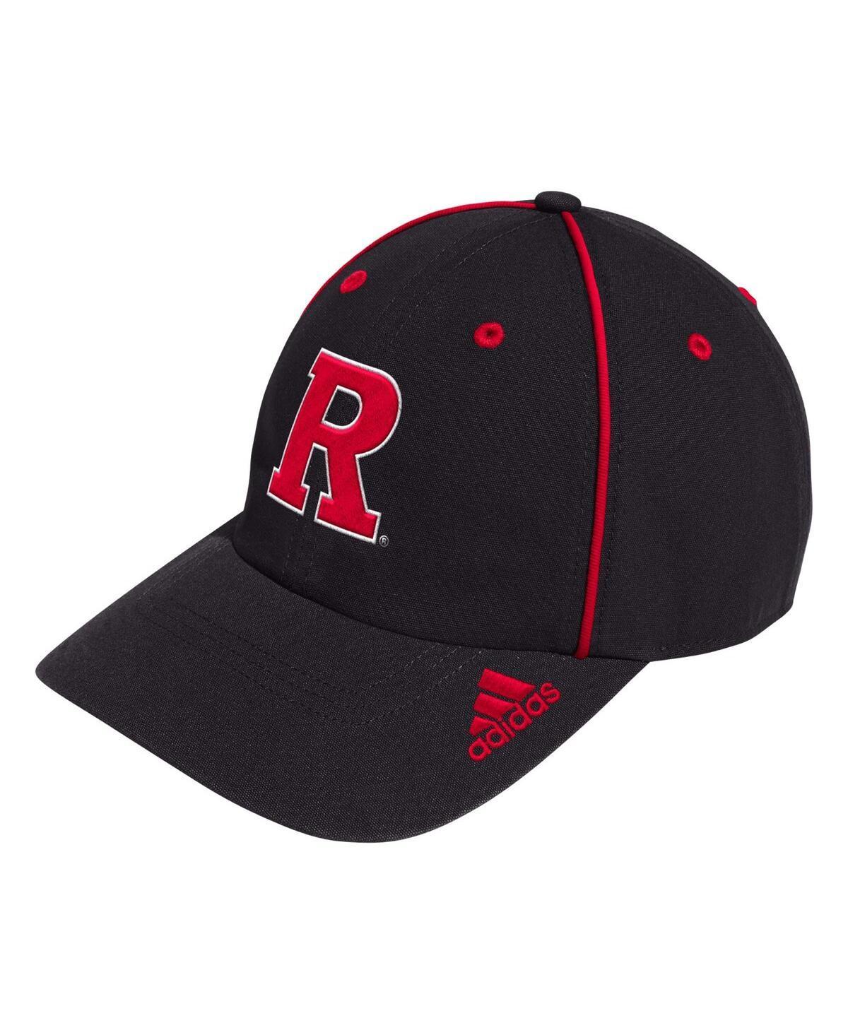 Adidas Mens Black Rutgers Scarlet Knights Locker Room Athlete Pack Slouch Adjustable Hat Product Image