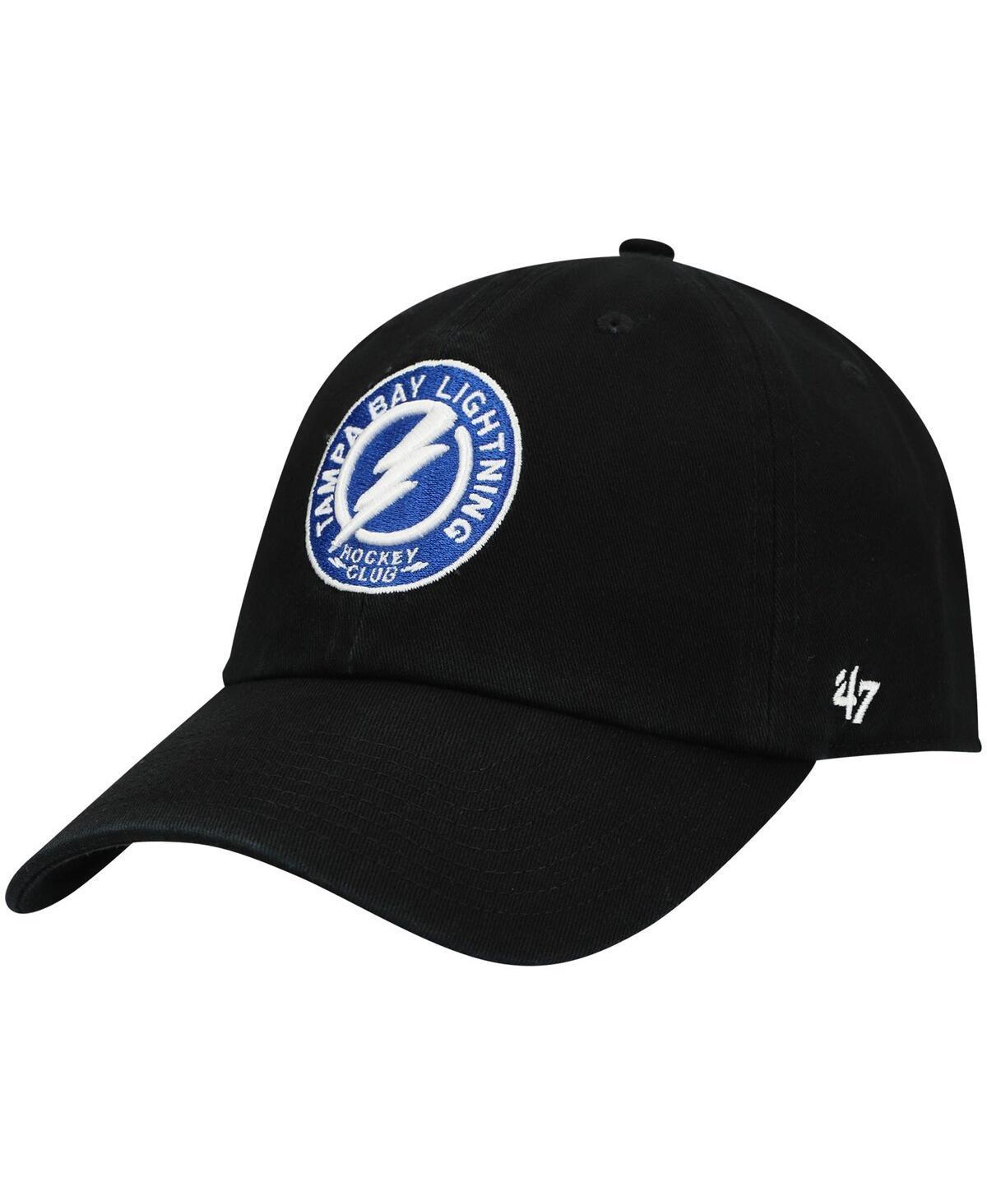 Mens Black Tampa Bay Lightning Team Clean Up Adjustable Hat Product Image