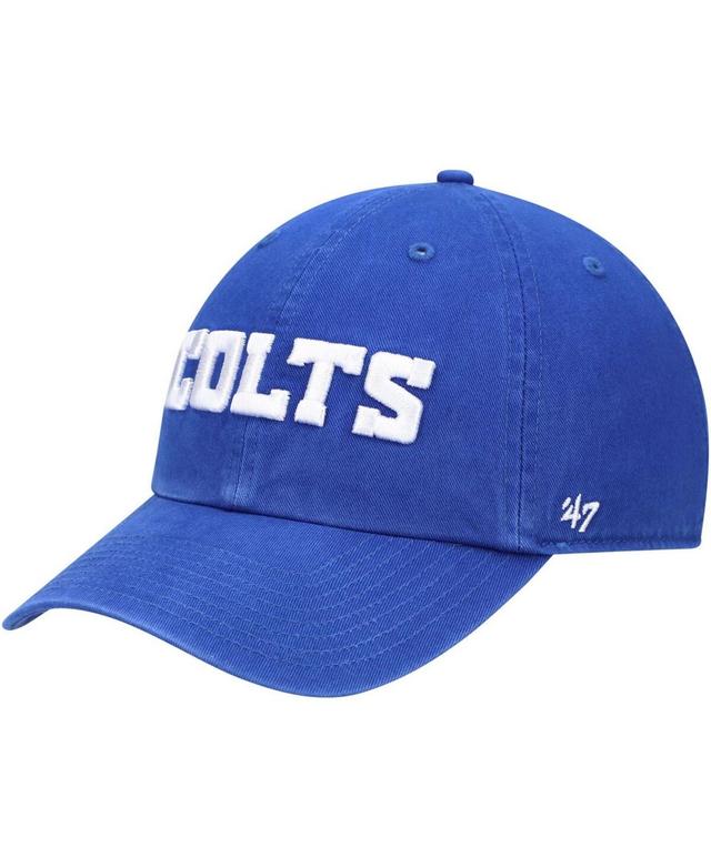 Mens Royal Indianapolis Colts Clean Up Script Adjustable Hat Product Image