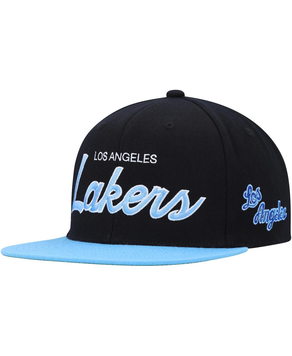 Mens Mitchell & Ness Black Los Angeles Lakers Hardwood Classics Mvp Team Script 2.0 Snapback Hat Product Image