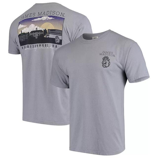 James Madison Dukes Comfort Colors Campus Scenery T-Shirt - Gray, Mens Product Image