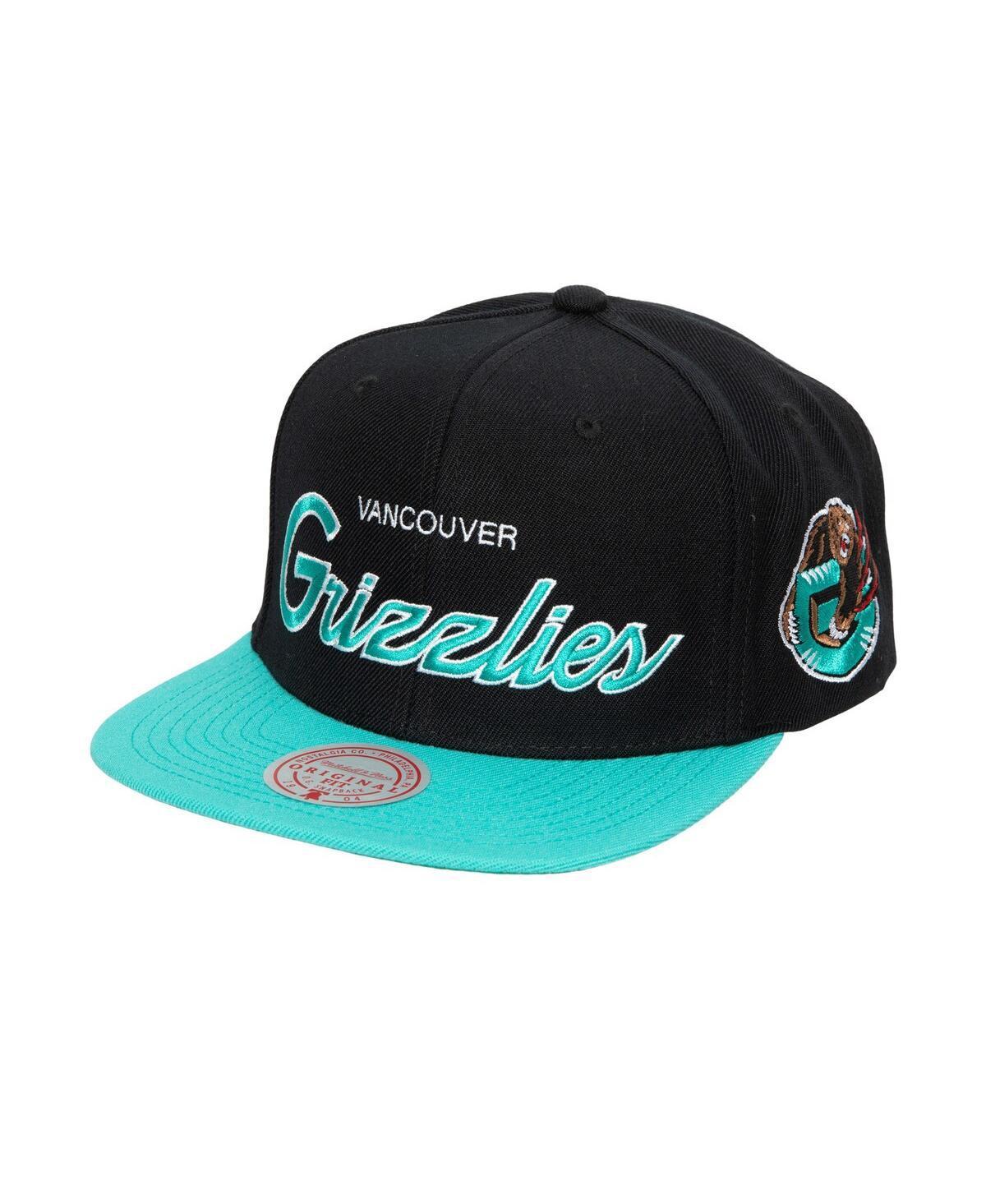 Mens Mitchell & Ness Black Vancouver Grizzlies Hardwood Classics Mvp Team Script 2.0 Snapback Hat Product Image