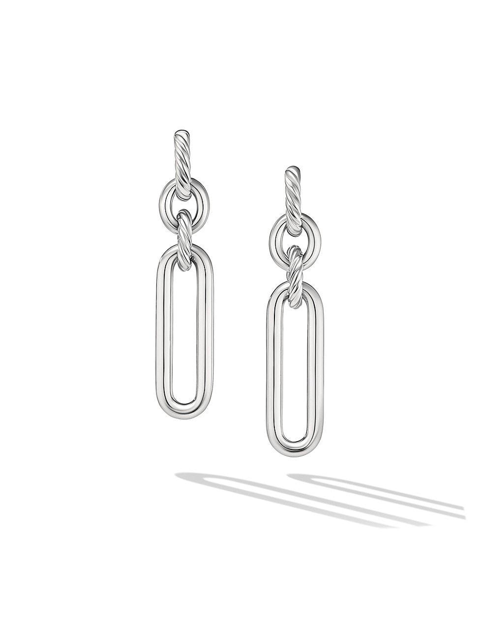 Womens Lexington Double Link Drop Earrings In Sterling Silver Product Image