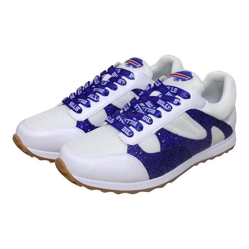 Womens Cuce White Buffalo Bills Glitter Sneakers Product Image