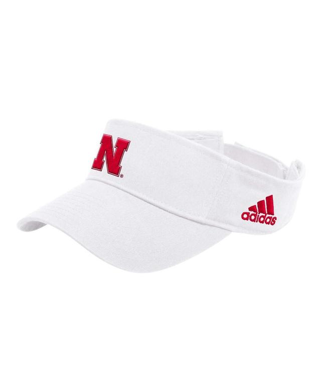 Adidas Mens White Nebraska Huskers Locker Room Team Adjustable Visor Product Image