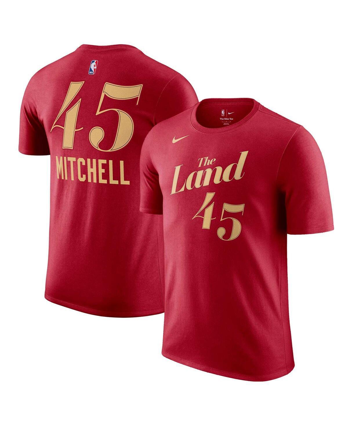 Mens Nike Donovan Mitchell Wine Cleveland Cavaliers 2023/24 City Edition Name and Number T-shirt Product Image