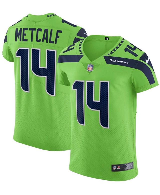 Mens Nike DK Metcalf Neon Green Seattle Seahawks Alternate Vapor Elite Player Jersey Product Image