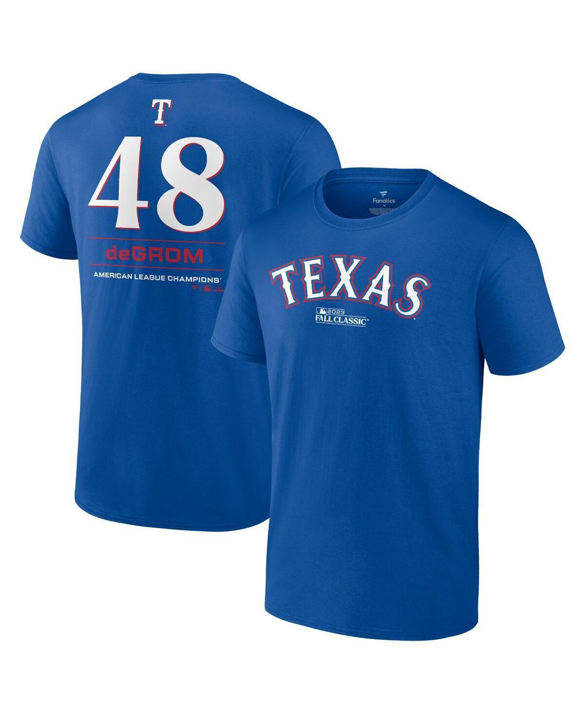 Mens Fanatics Jacob Texas Rangers 2023 American League Champions Player Name and Number T-shirt - Royal Product Image