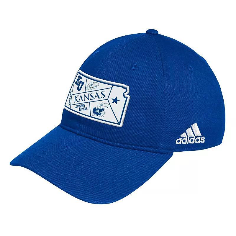 Mens adidas Royal Kansas Jayhawks State Slouch Adjustable Hat Product Image