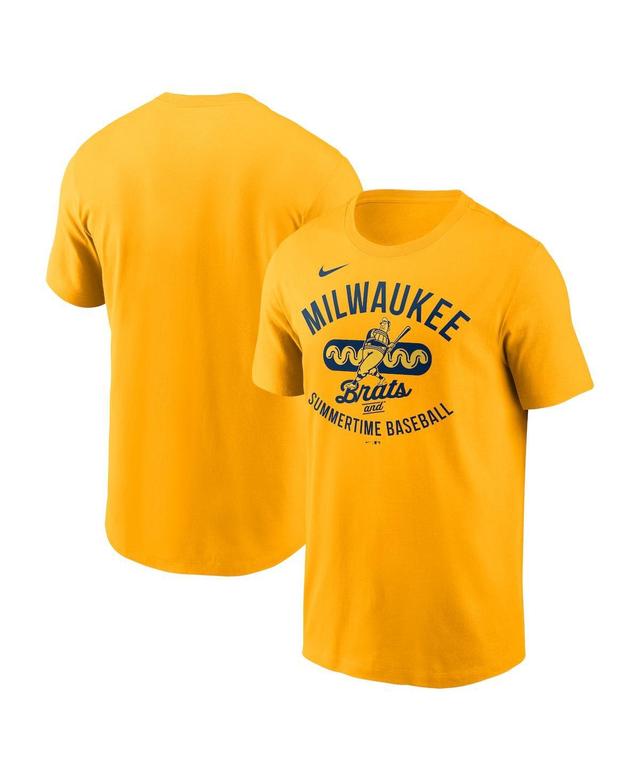 NIKE Men's Milwaukee Brewers Local Home Town T-shirt In Gold Product Image