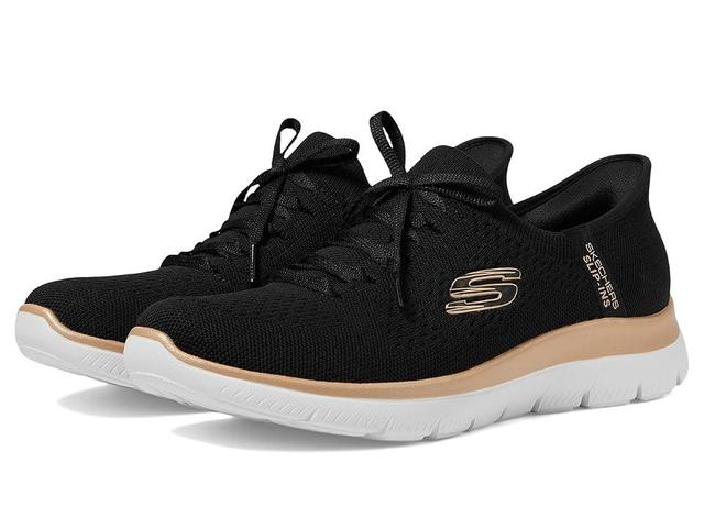 SKECHERS Summits Night Chic Hands Free Slip-Ins (Black/ Rose Gold) Women's Shoes Product Image