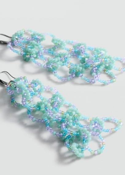 MANGO - Beaded pendant earrings - One size - Women Product Image