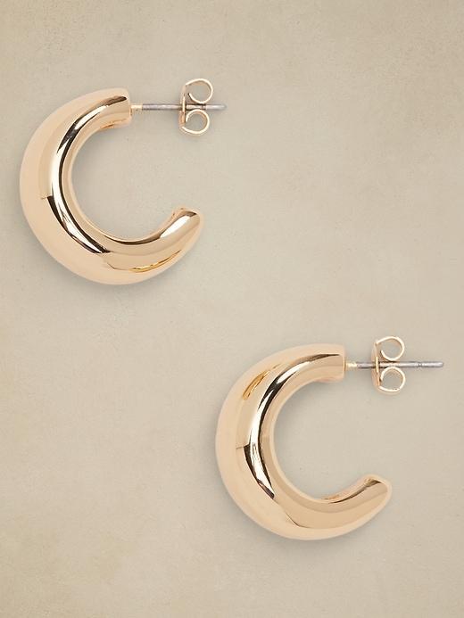 Chubby Curve Hoop Earrings Product Image