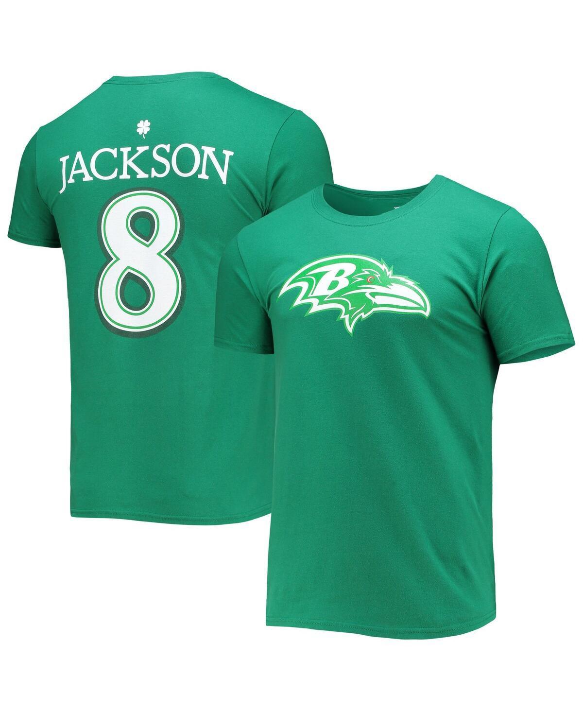 Mens Fanatics Lamar Jackson Green Baltimore Ravens St. Patricks Day Icon Player T-shirt Product Image