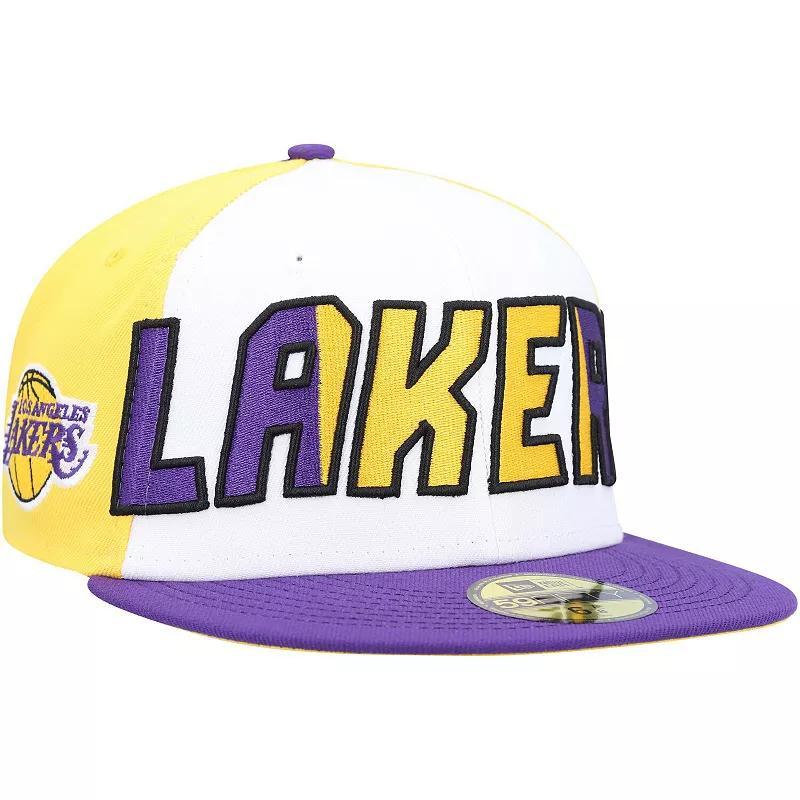 Mens New Era /Purple Los Angeles Lakers Back Half 9FIFTY Fitted Hat Product Image