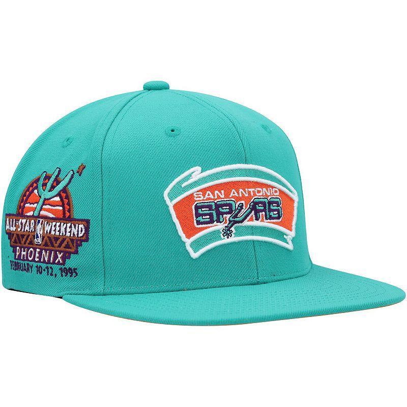 Mens Mitchell & Ness Turquoise San Antonio Spurs Hardwood Classics 1995 NBA All-Star Weekend Desert Snapback Hat Product Image