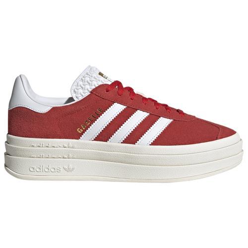 adidas Originals Womens Gazelle Bold - Shoes Red/White/Gold Metallic Product Image