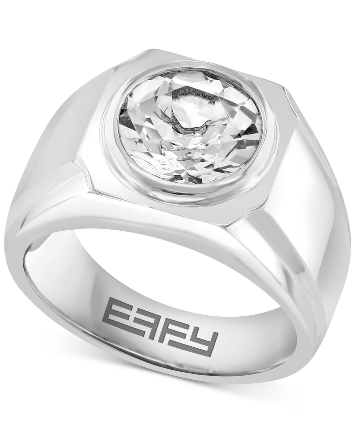 Effy Mens White Topaz Solitaire Ring (4-3/4 ct. t.w.) Sterling Silver Product Image