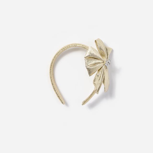 Gold Metallic Bow Headband Product Image