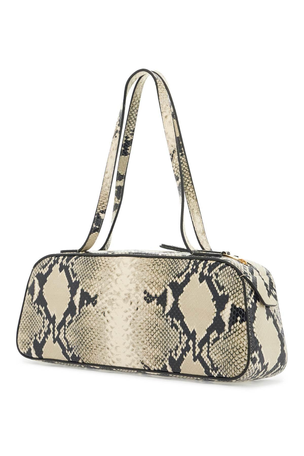 KHAITE Mini Python Relief Leather Handbag In Beige Product Image