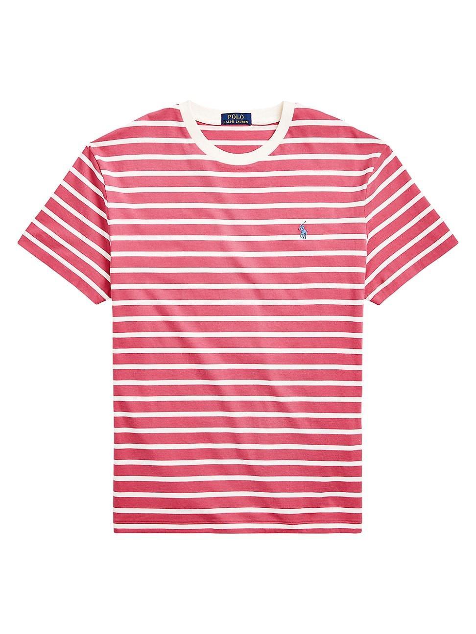 Mens Striped Jersey Crewneck T-Shirt Product Image