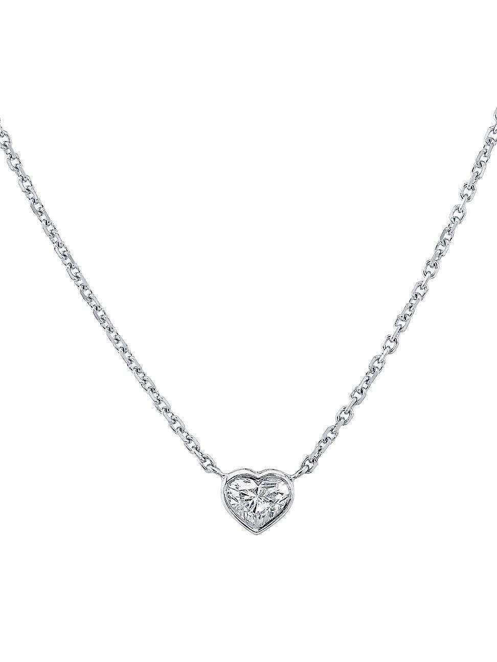 Womens Sterling Silver & 0.40 TCW Diamond Pendant Necklace Product Image