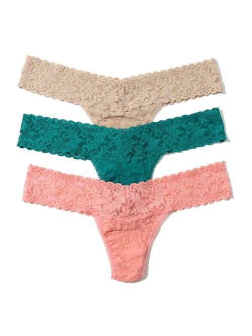 Signature Lace Low Rise Thong Fashion 3-Pack Product Image