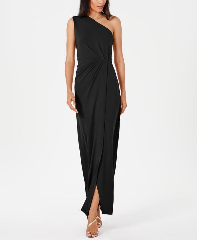 Calvin Klein Draped One-Shoulder Gown Product Image