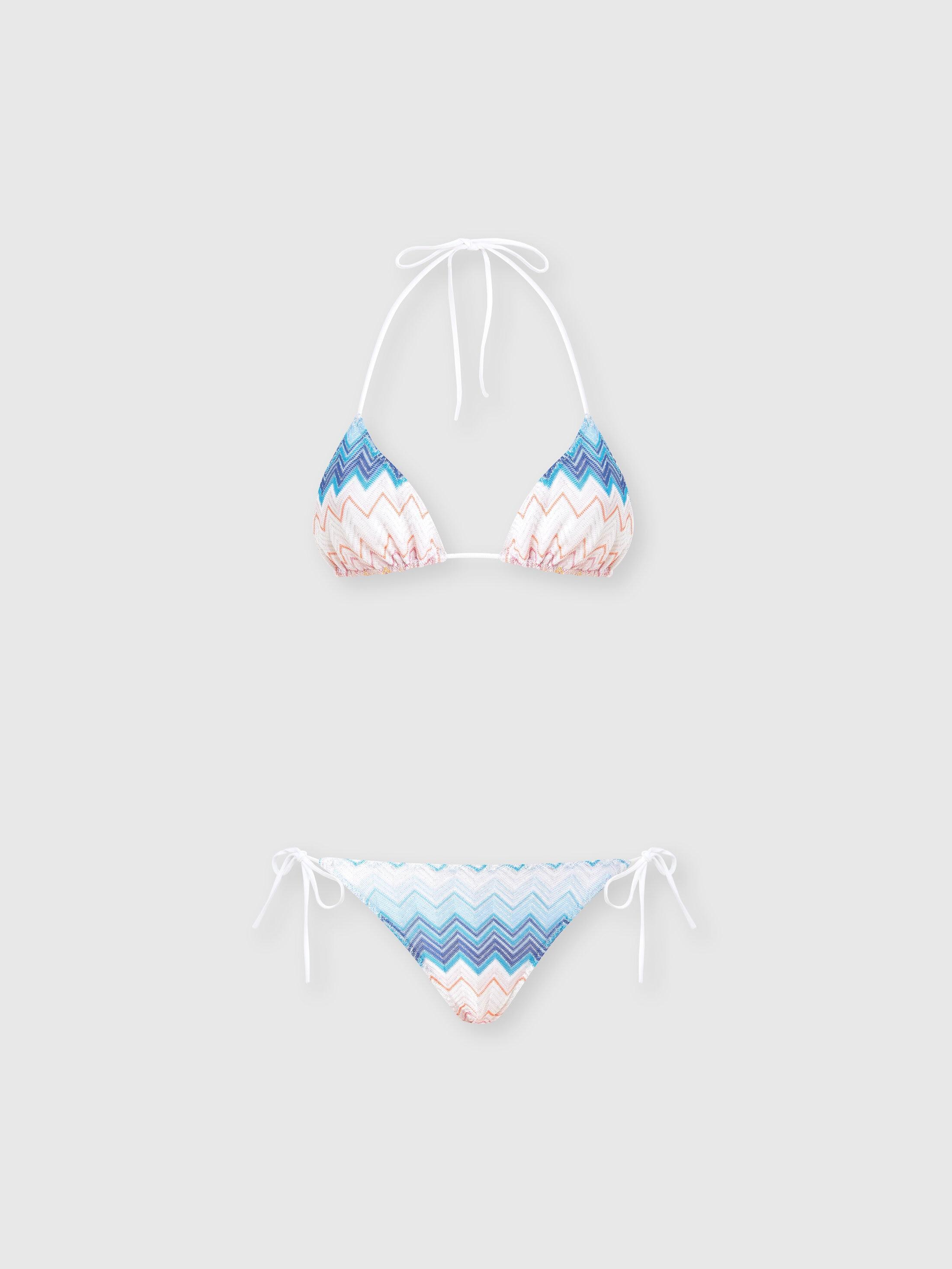 Triangle bikini in viscose blend zig zag lamé Product Image