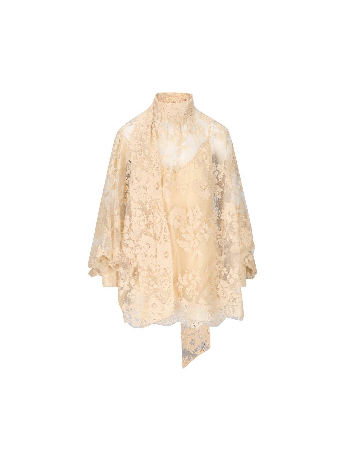 ZIMMERMANN Illustration Laced Blouse In Cream Product Image