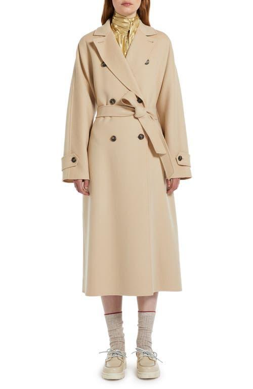 Weekend Max Mara Affetto Tie Waist Double Breasted Wool Blend Coat Product Image