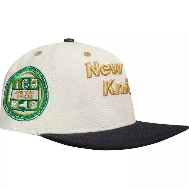 Mens Cream New York Knicks Album Cover Snapback Hat - Cream Product Image