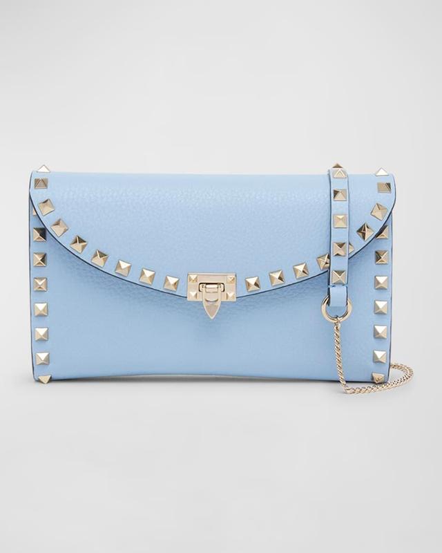 Rockstud Flap Leather Wallet on Chain Product Image