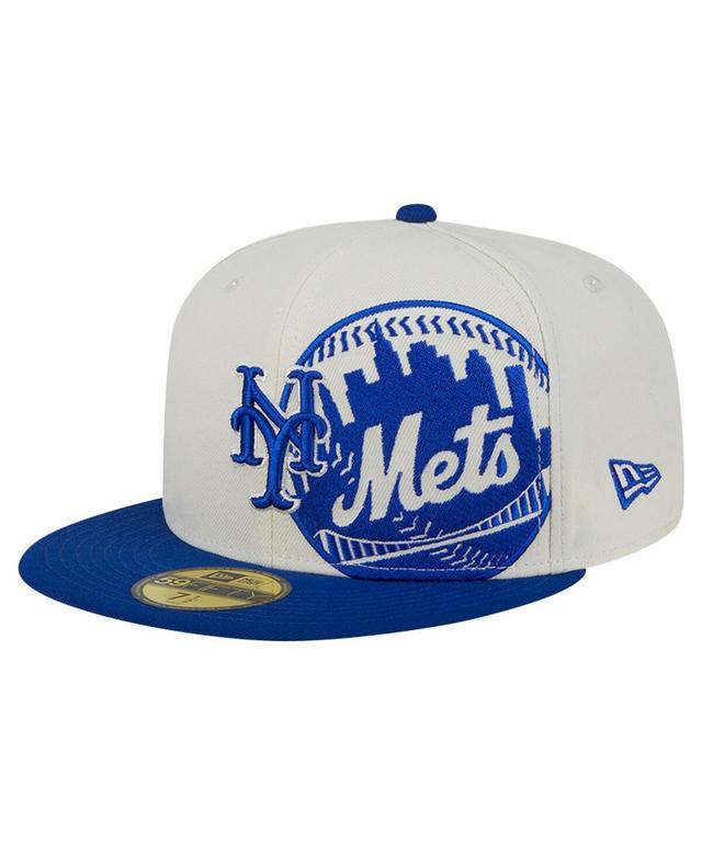 Mens New Era Cream/Royal New York Mets Lonestar 59FIFTY Fitted Hat Product Image