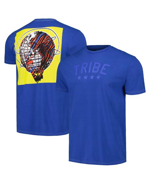 Mens Blue Distressed A Tribe Called Quest Washed Graphic T-shirt Product Image