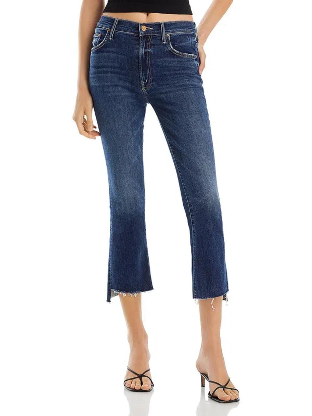 Insider Crop Step Frayed Jeans In Blue product image