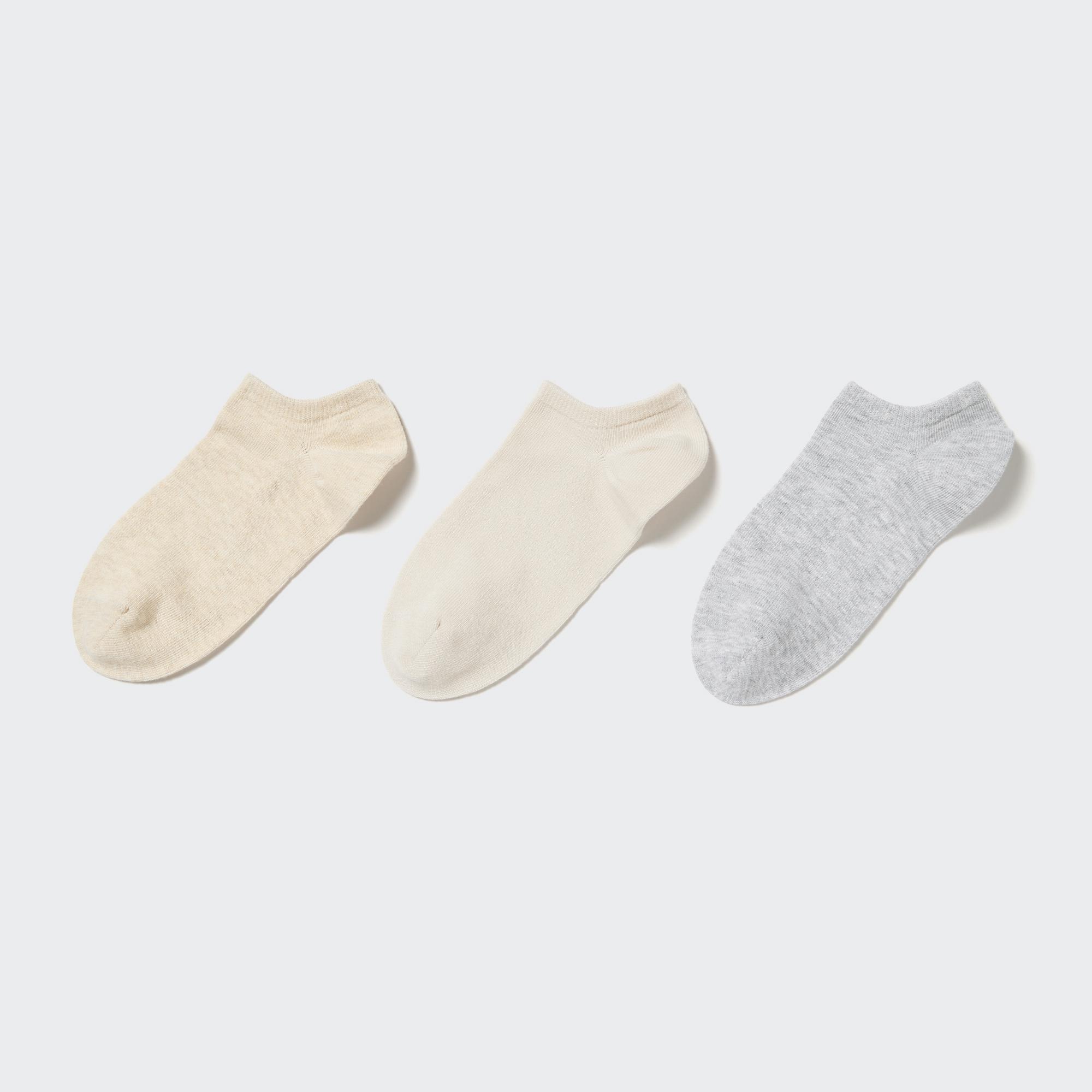 Womens Short Socks (3 Pairs) with Deodorizing Beige US W 7.5-10 UNIQLO US Product Image