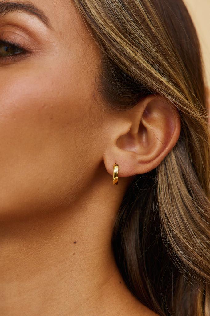 18k Gold Plated Mine Forever Earrings Gold Product Image